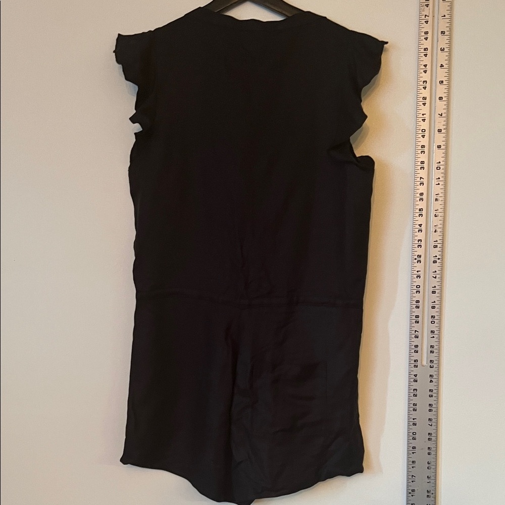 Chaser Black Buttoned Ruffle Romper - Picture 5 of 7
